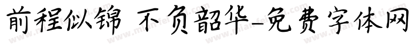 前程似锦 不负韶华字体转换